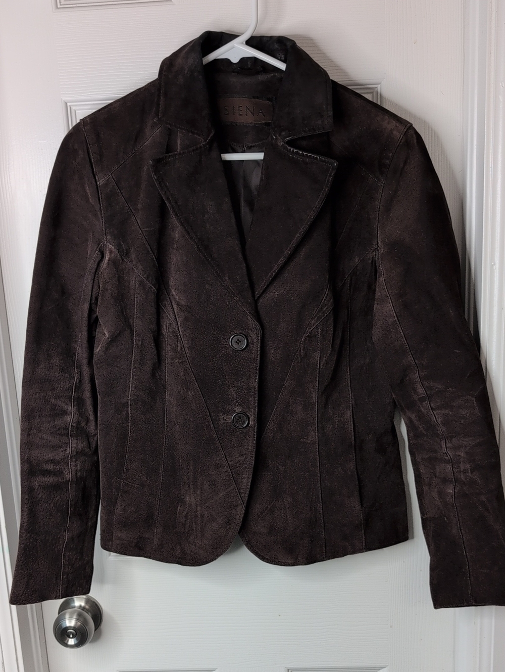 Siena Vintage Chocolate Brown Suede Blazer Size S